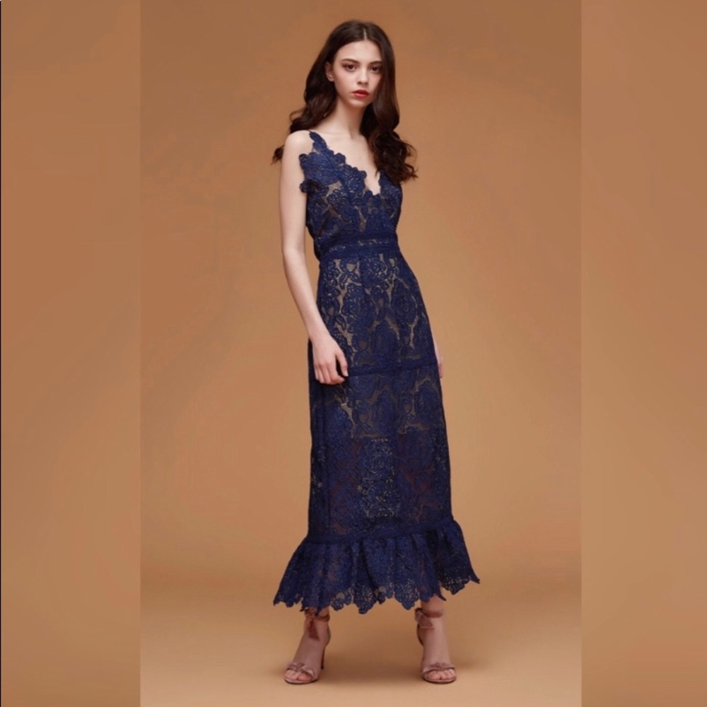 Navy Lace FoxieDox Gown